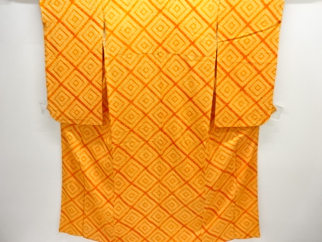 JAPANESE KIMONO / ANTIQUE KIMONO / SILK / ALL SHIBORI / RHOMBUS